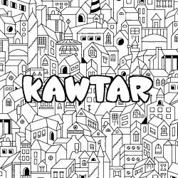 Coloración del nombre KAWTAR - decorado ciudad