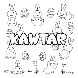 Coloración del nombre KAWTAR - decorado Pascua