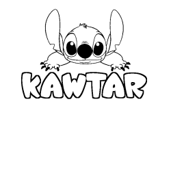 Coloración del nombre KAWTAR - decorado Stitch