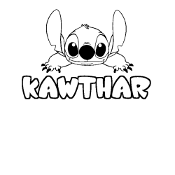 Coloración del nombre KAWTHAR - decorado Stitch