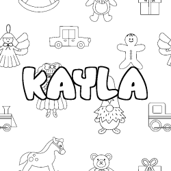 Coloración del nombre KAYLA - decorado juguetes