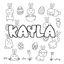 Coloración del nombre KAYLA - decorado Pascua