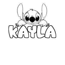 Coloración del nombre KAYLA - decorado Stitch