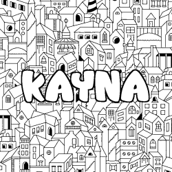 Coloración del nombre KAYNA - decorado ciudad