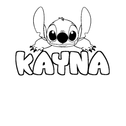 Coloración del nombre KAYNA - decorado Stitch