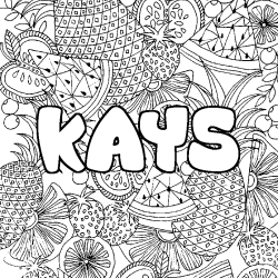 Coloración del nombre KAYS - decorado mandala de frutas