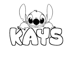 Coloración del nombre KAYS - decorado Stitch