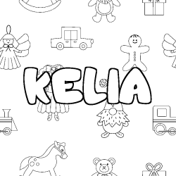 Coloración del nombre KELIA - decorado juguetes