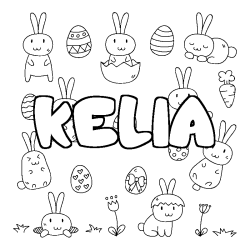 Coloración del nombre KELIA - decorado Pascua