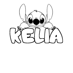 Coloración del nombre KELIA - decorado Stitch