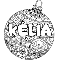 Coloración del nombre KÉLIA - decorado bola de Navidad