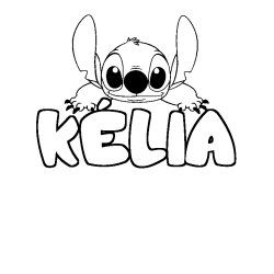 Coloración del nombre KÉLIA - decorado Stitch