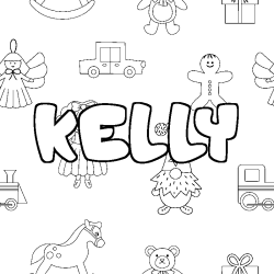 Coloración del nombre KELLY - decorado juguetes