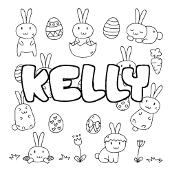 Coloración del nombre KELLY - decorado Pascua