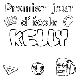 Coloración del nombre KELLY - decorado primer día de escuela