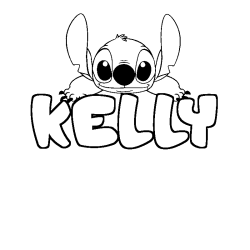 Coloración del nombre KELLY - decorado Stitch