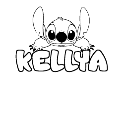 Coloración del nombre KELLYA - decorado Stitch