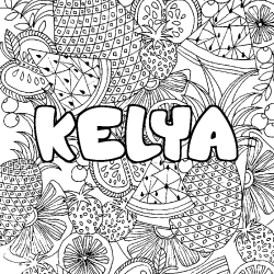 Coloración del nombre KELYA - decorado mandala de frutas