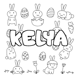 Coloración del nombre KELYA - decorado Pascua