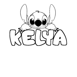 Coloración del nombre KELYA - decorado Stitch