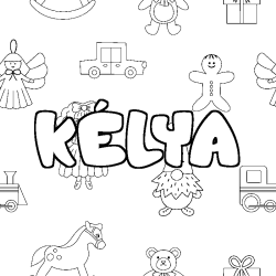 Coloración del nombre KÉLYA - decorado juguetes