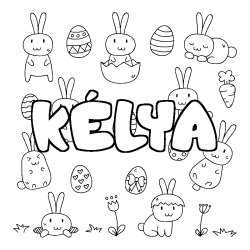 Coloración del nombre KÉLYA - decorado Pascua