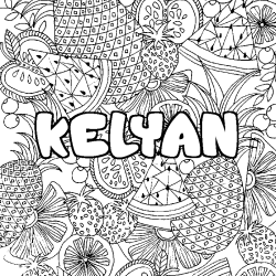 Coloración del nombre KELYAN - decorado mandala de frutas