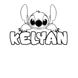 Coloración del nombre KELYAN - decorado Stitch