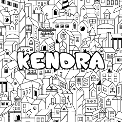 Coloración del nombre KENDRA - decorado ciudad