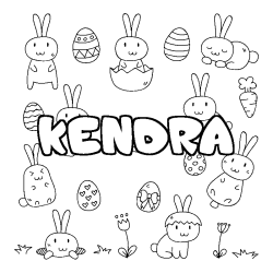 Coloración del nombre KENDRA - decorado Pascua