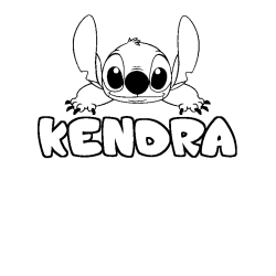 Coloración del nombre KENDRA - decorado Stitch