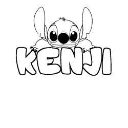 Coloración del nombre KENJI - decorado Stitch