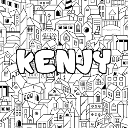 Coloración del nombre KENJY - decorado ciudad