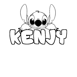 Coloración del nombre KENJY - decorado Stitch