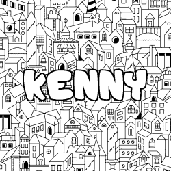 Coloración del nombre KENNY - decorado ciudad