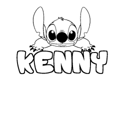 Coloración del nombre KENNY - decorado Stitch