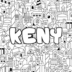 Coloración del nombre KENY - decorado ciudad