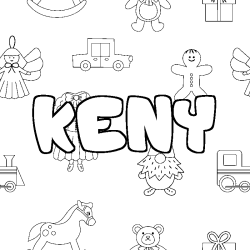 Coloración del nombre KENY - decorado juguetes