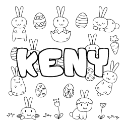 Coloración del nombre KENY - decorado Pascua