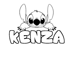 Coloración del nombre KENZA - decorado Stitch