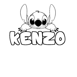 Coloración del nombre KENZO - decorado Stitch