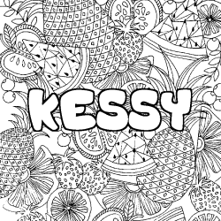 Coloración del nombre KESSY - decorado mandala de frutas