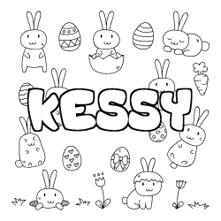 Coloración del nombre KESSY - decorado Pascua