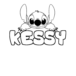 Coloración del nombre KESSY - decorado Stitch