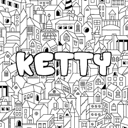 Coloración del nombre KETTY - decorado ciudad