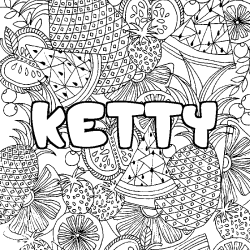 Coloración del nombre KETTY - decorado mandala de frutas