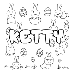 Coloración del nombre KETTY - decorado Pascua