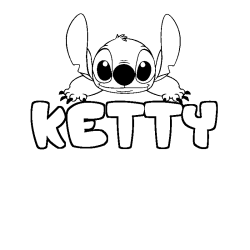 Coloración del nombre KETTY - decorado Stitch