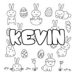 Coloración del nombre KEVIN - decorado Pascua