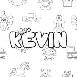 Coloración del nombre KÉVIN - decorado juguetes